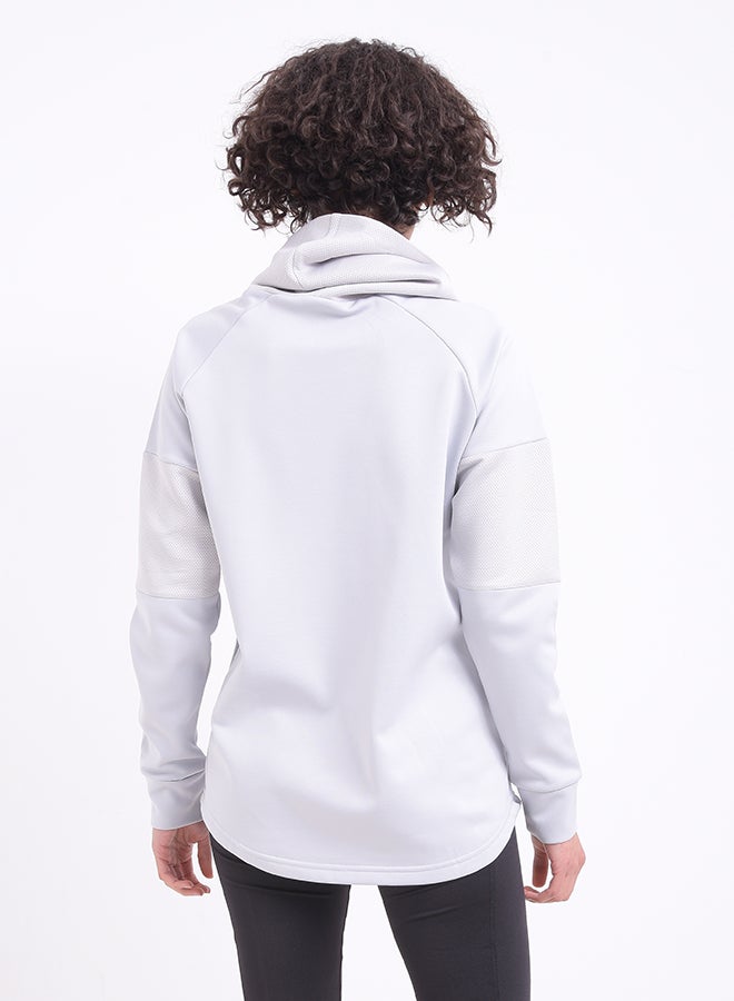 IZZY - B8246 Very High Collar Sweat Shirt Grey - Image 1