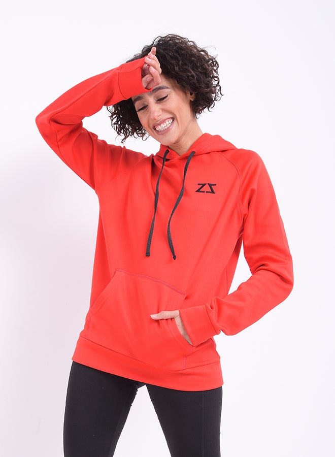 IZZY - B8387 Hooded Sweat Shirt With Kangaroo Poket Red - Image 1