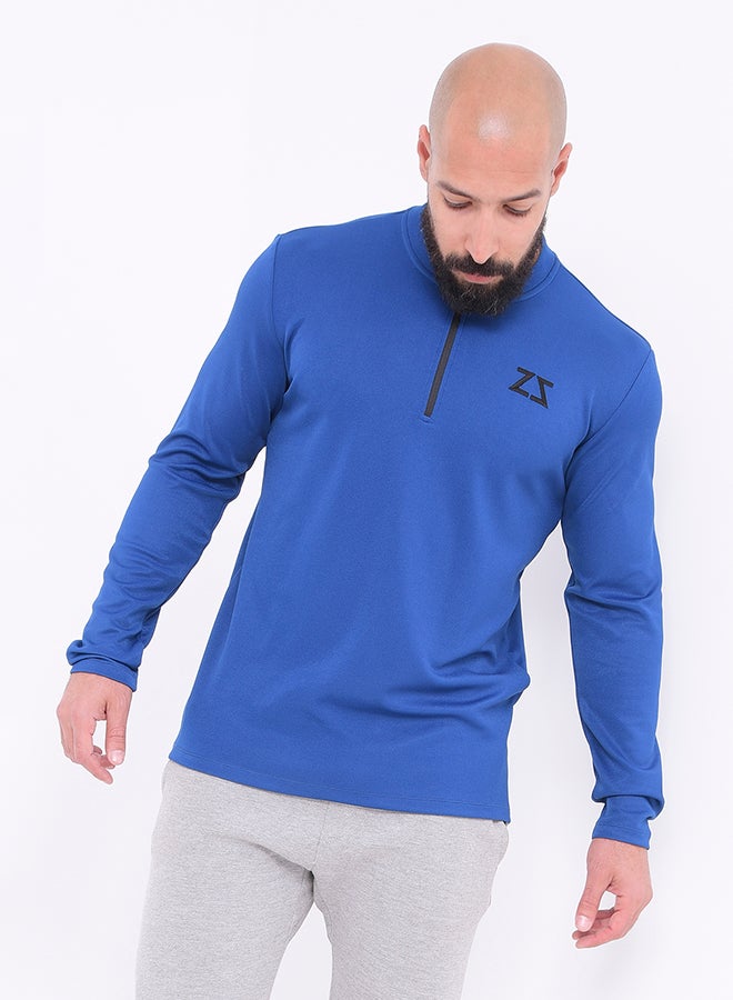 IZZY - B8294 Half Zip Front Sweat Shirt Blue - Image 1