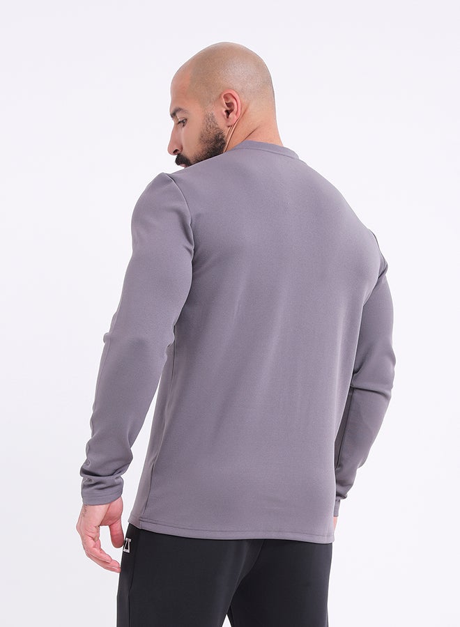 IZZY - B8294 Half Zip Front Sweat Shirt Grey - Image 1