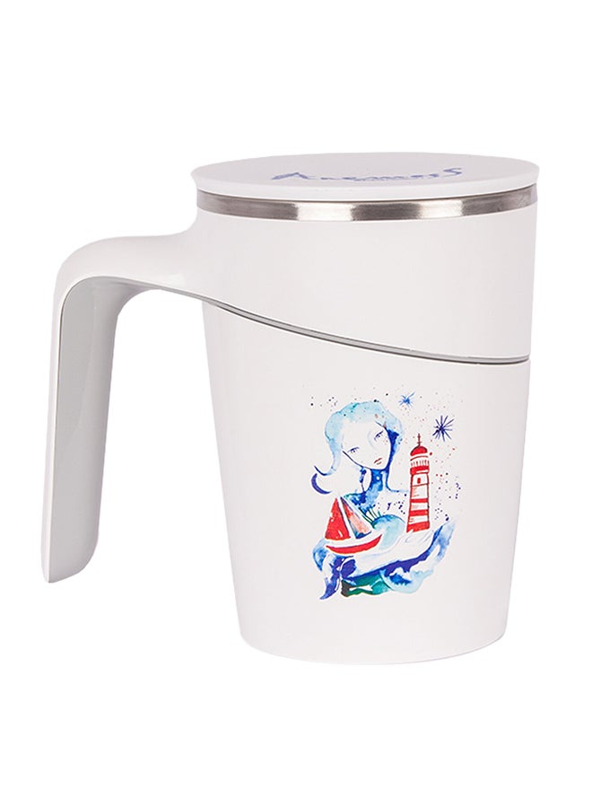 بيج ديزاين مج ارتشاف أنيموس بتصميم فتاة مع منارة سعة 470 مل بلون أبيض