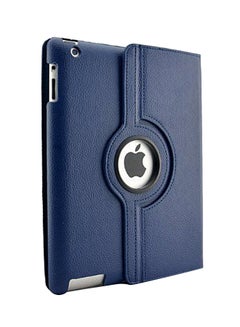 360 Degree Rotating Stand Leather Cover Case For Apple iPad 2 Apple iPad 3 Apple iPad 4 Blue