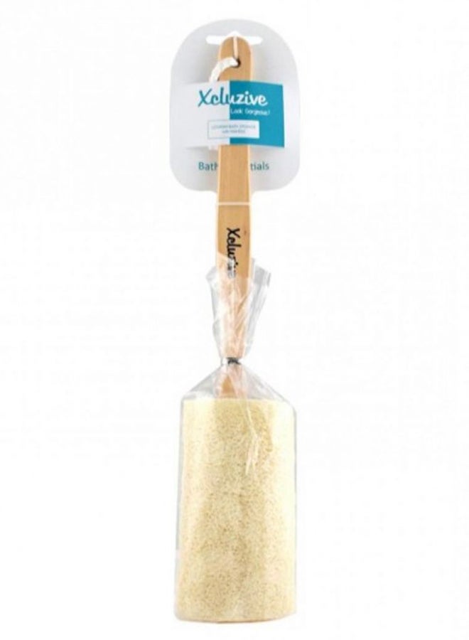 Xcluzive Loofah Bath Sponge With Handle Beige 