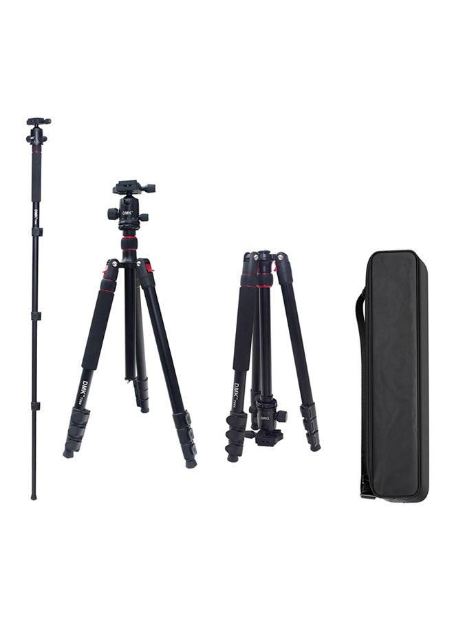 DMK Power DMK T264 3 in 1 Tripod Monopod & Ball Head Magnesium Aluminium Compact Travel Dark Black - Image 1