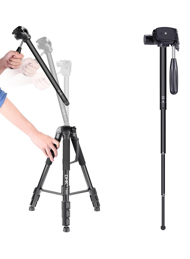 DMK Power Lightweight Portable Tripod For SLR/DSLR Canon Nikon Sony Olympus Camera Dark Black  - Image 2