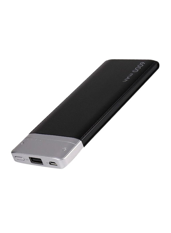 WST Power Bank Ultra Slim Real Capacity:6000Mah Dp662 Black