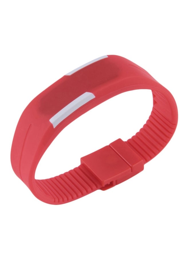 Mens Women Soft Silicone LED Watch Sports Bracelet Digital Wrist Watch One Size Red - Image 1