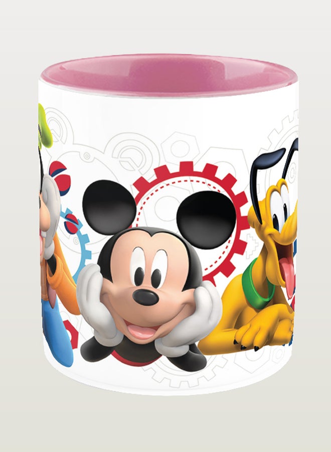 Mickey Mouse And Friends Printed Coffee Mug With Heart Shaped Handle Multicolour
