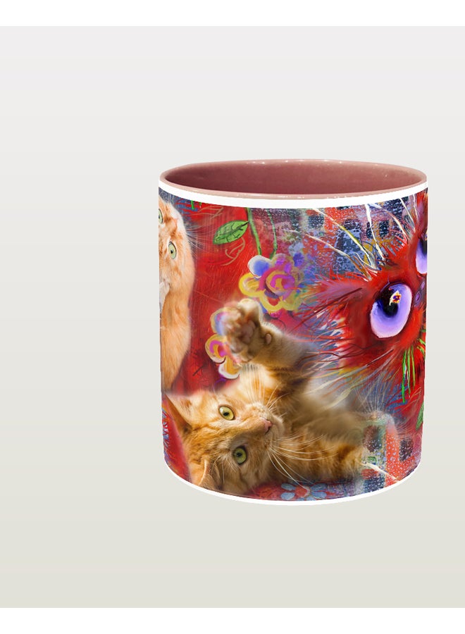 إمبريس قدح قهوة بتصميم قطط جذابة متعدد الألوان - Image 2