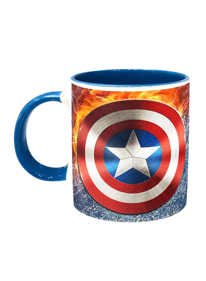 إمبريس كوب قهوة مطبوع عليه رسم درع كابتن أمريكا متعدد الألوان - Image 1