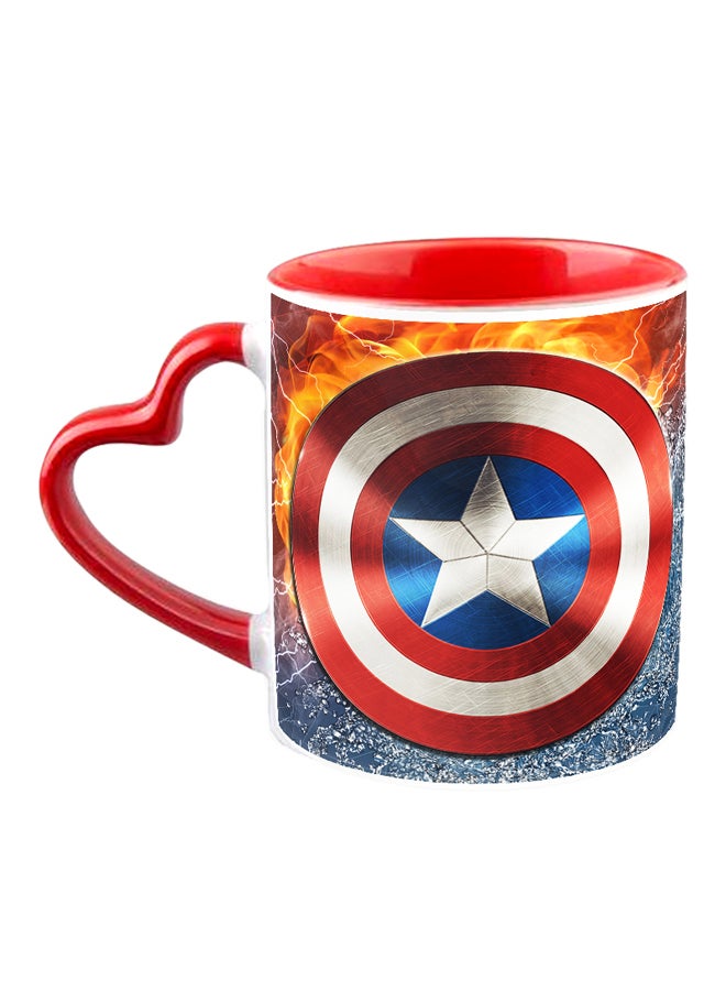 إمبريس كوب قهوة مطبوع عليه رسم درع كابتن أمريكا متعدد الألوان - Image 1