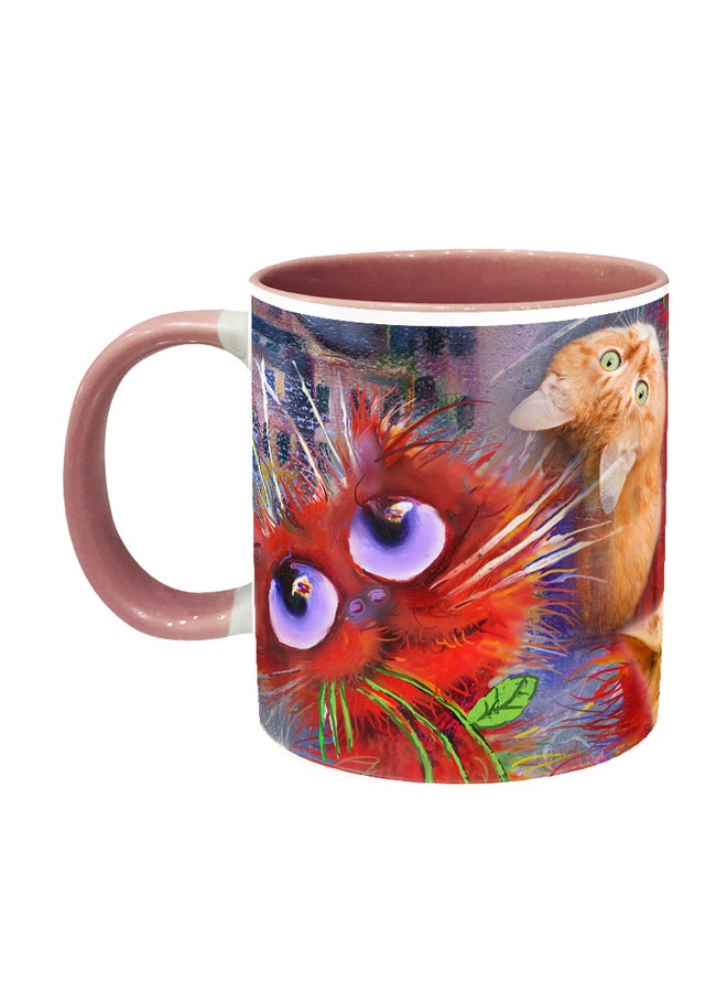 إمبريس قدح قهوة بتصميم قطط جذابة متعدد الألوان - Image 1