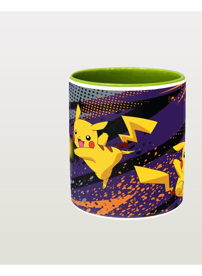 إمبريس مج قهوة مصنوع من السيراميك مطبوع عليه صورة شخصية أفلام الكرتون بيكاتشو متعدد الألوان - Image 2