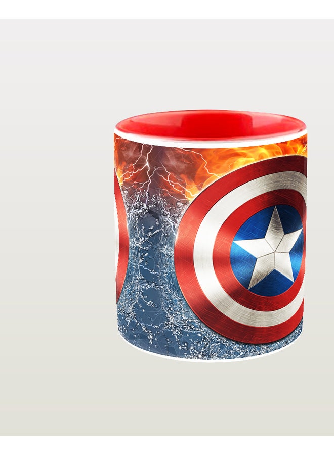 إمبريس كوب قهوة مطبوع عليه رسم درع كابتن أمريكا متعدد الألوان - Image 2
