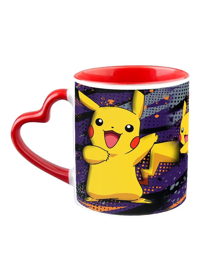 إمبريس مج قهوة مصنوع من السيراميك مطبوع عليه صورة شخصية أفلام الكرتون بيكاتشو متعدد الألوان - Image 1