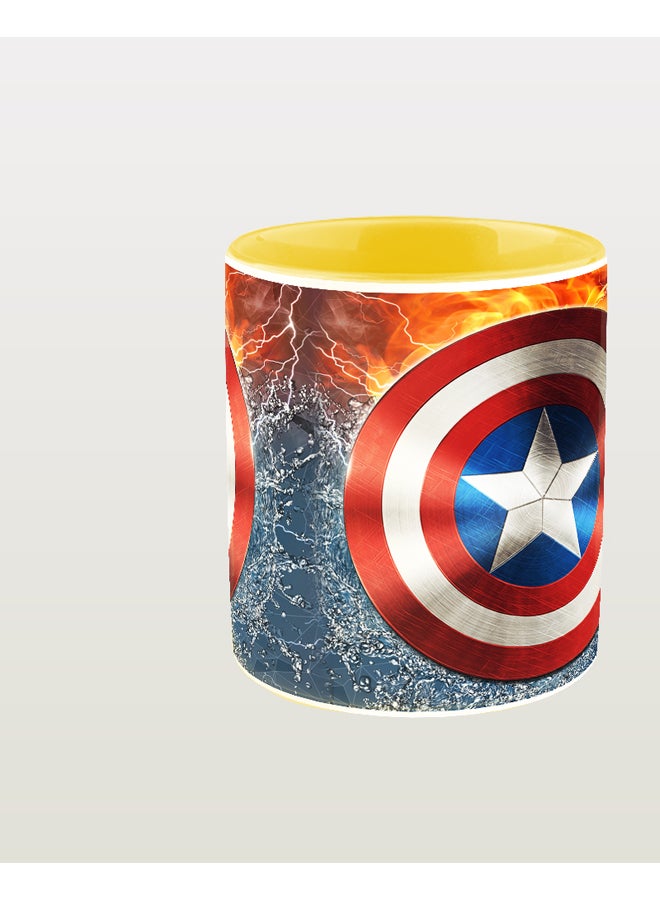 Impress Captain America Shield Printed Coffee Mug Multicolour - Image 2