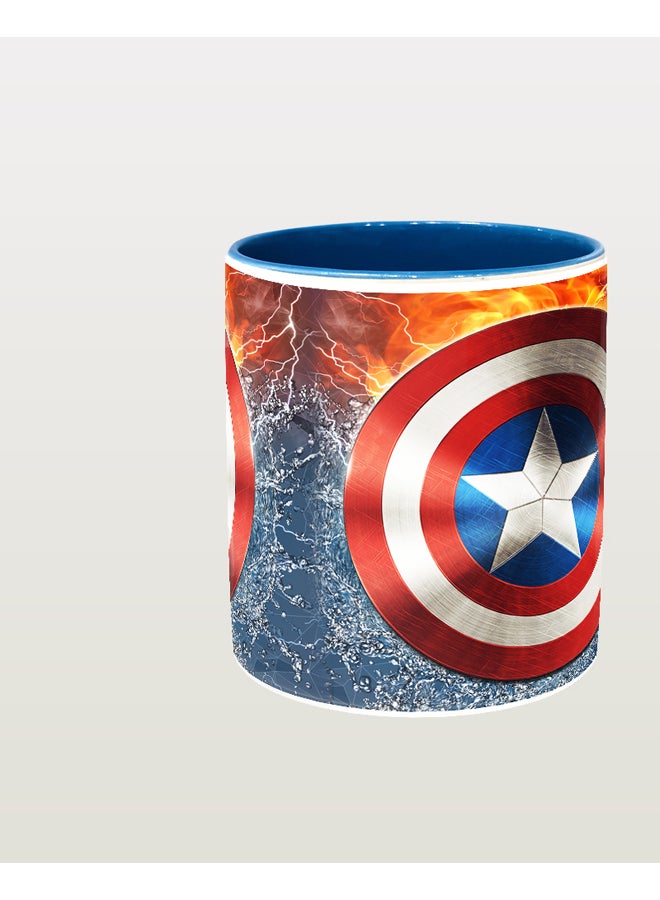إمبريس كوب قهوة مطبوع عليه رسم درع كابتن أمريكا متعدد الألوان - Image 2