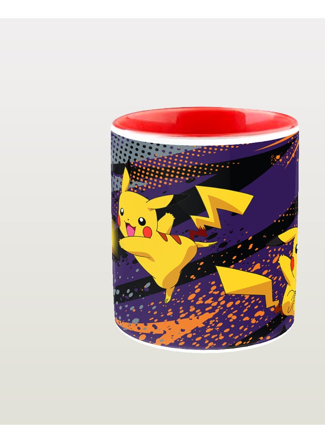 إمبريس مج قهوة مصنوع من السيراميك مطبوع عليه صورة شخصية أفلام الكرتون بيكاتشو متعدد الألوان - Image 2