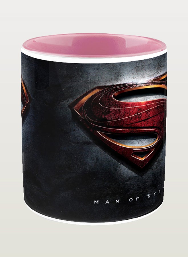 إمبريس قدح قهوة مطبوع عليه شعار سوبر مان مع مقبض على شكل قلب متعدد الألوان - Image 2