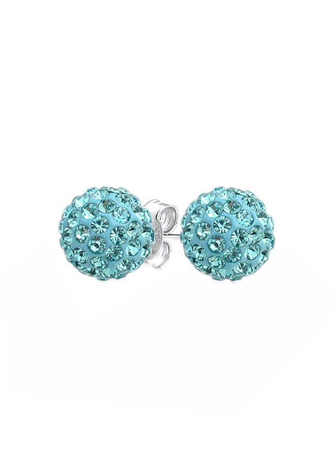 BLING JEWELRY - 925 Sterling Silver Crystal Stud Earrings - Image 1