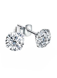 925 Sterling Silver Crystal Round Earrings With Swarovski