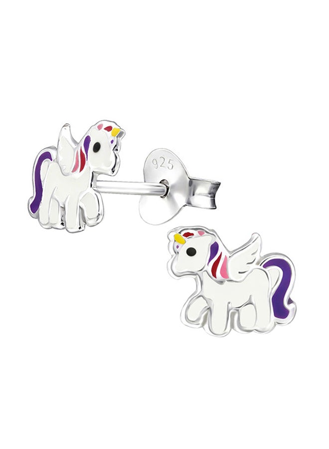 PTN Silver Jewelry - 925 Sterling Silver Unicorn Stud Earrings - Image 1