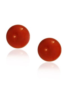 BLING JEWELRY 925 Sterling Silver Ball Shape Stud Earrings With Carnelian  - Image 2