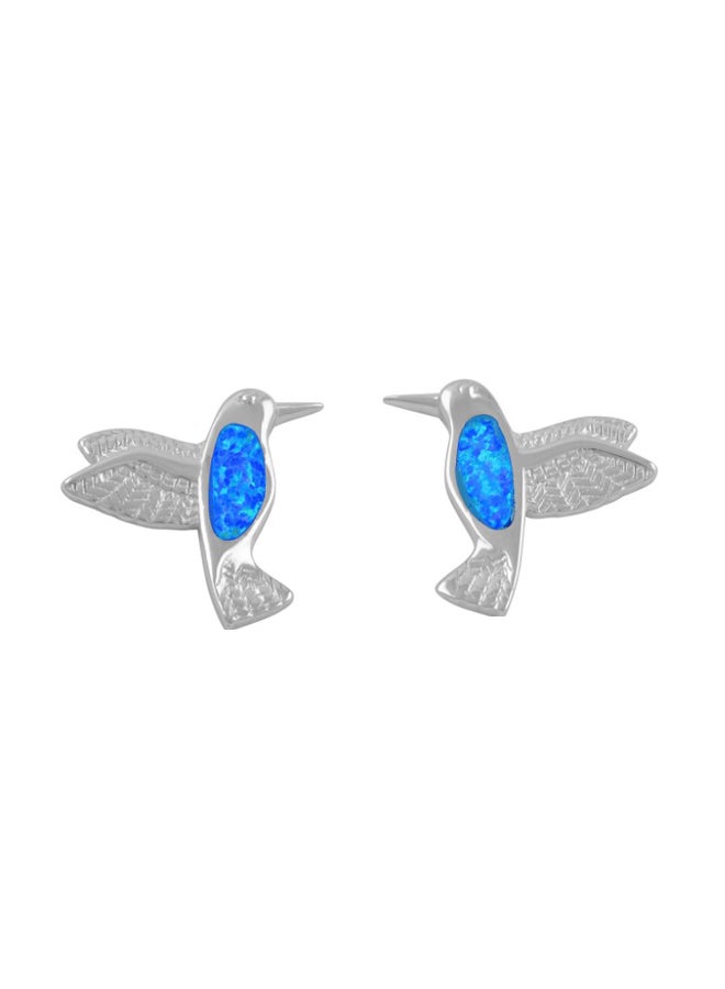 925 Sterling Silver Hummingbird Stud Earrings