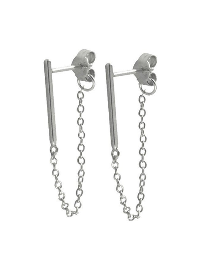 apop nyc 925 Sterling Silver Mini Linear Bar Stud Earrings