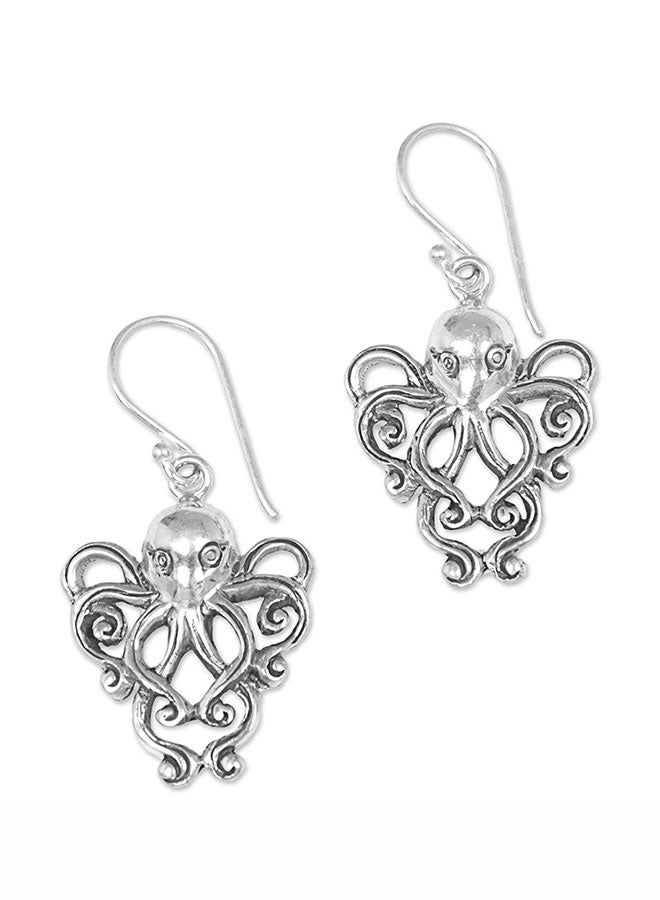 NOVICA 925 Sterling Silver Octopus Dangle Earrings  - Image 1