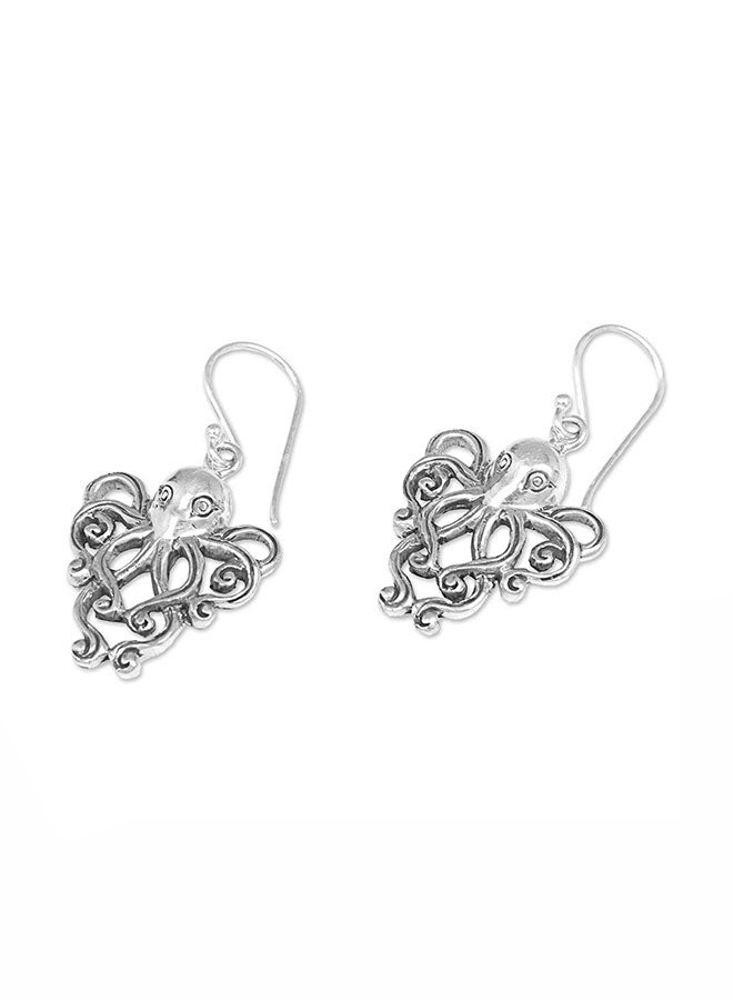 NOVICA 925 Sterling Silver Octopus Dangle Earrings  - Image 2