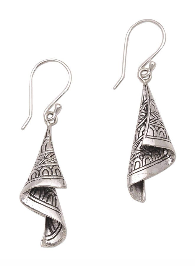 925 Sterling Silver Shining Songket Dangle Earrings - v1553779300/N22127220A_1