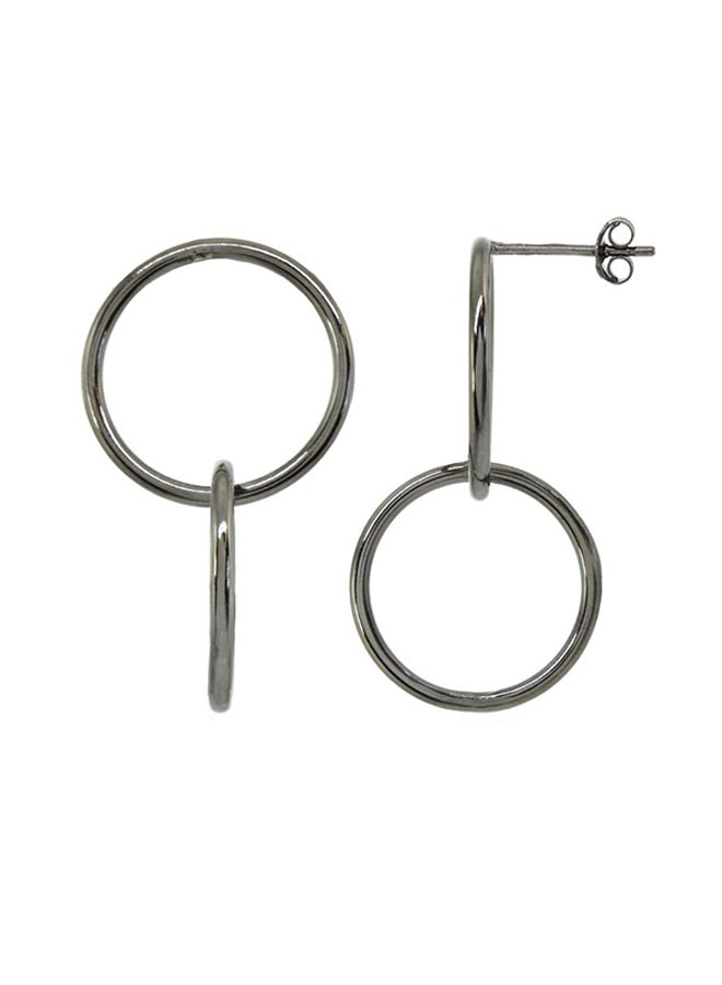 هوبس آند لوبس أقراط متدلية من الفضة الإسترليني عيار 925 على شكل دوائر مفتوحة متشابكة