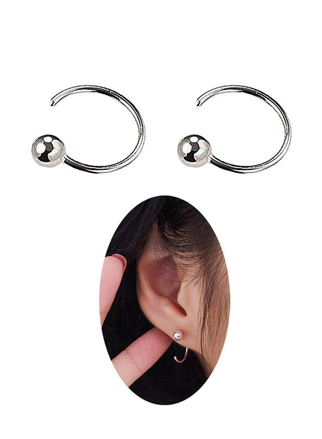 Jemant 925 Sterling Silver Sensitive Cuff No Piercing Stud Earrings - Image 1