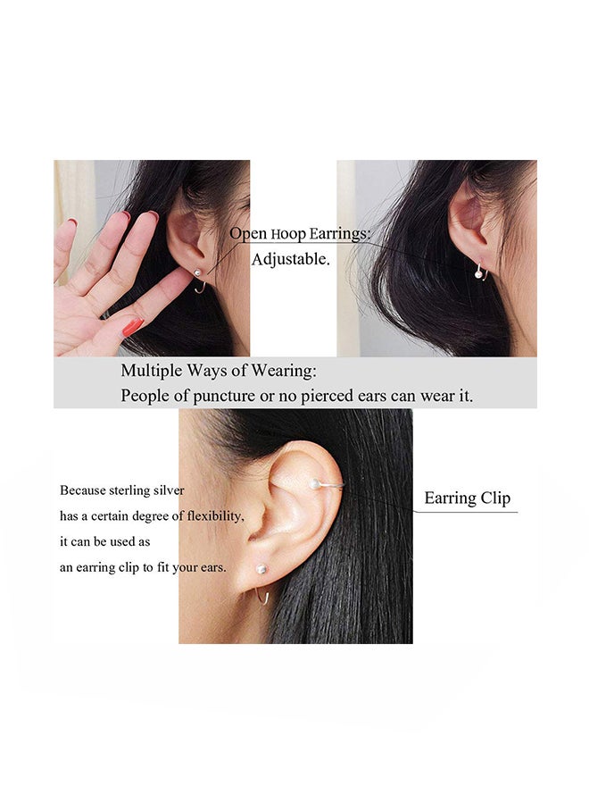 Jemant 925 Sterling Silver Sensitive Cuff No Piercing Stud Earrings - Image 2