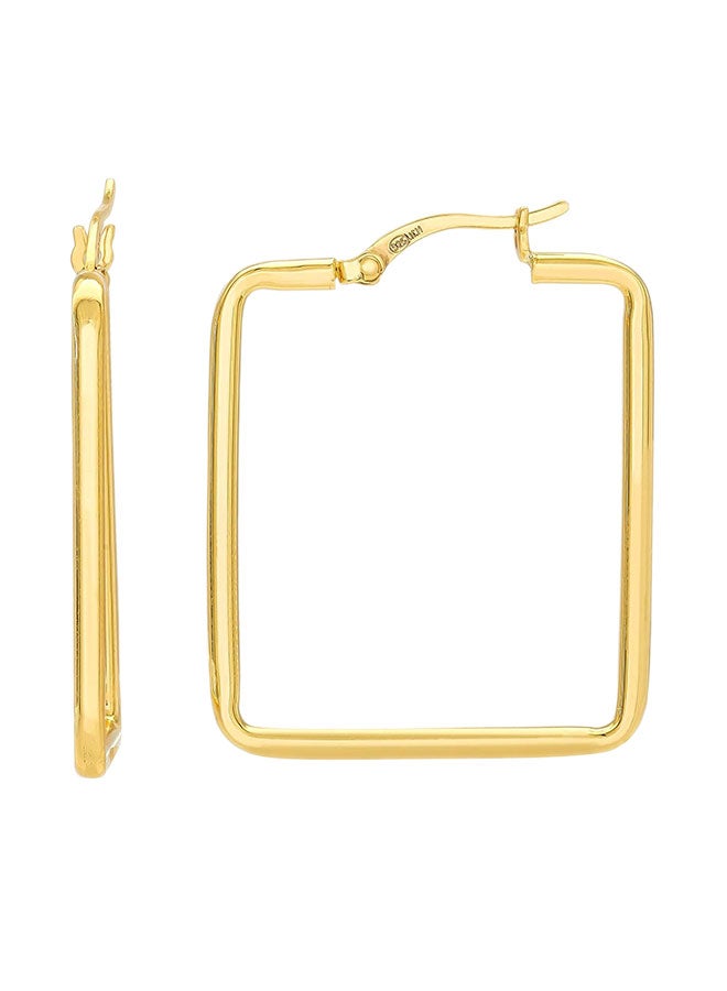 ELLEN TRACY 925 Sterling Silver Rectangular Geometric Hoop Earrings - Image 1