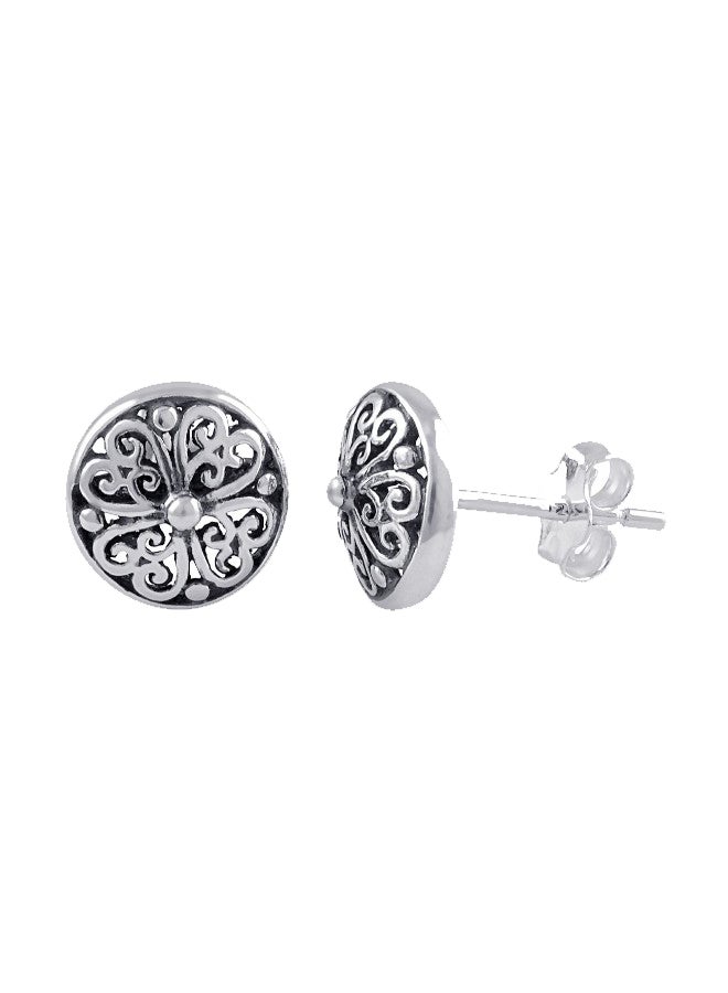 925 Sterling Silver Round Earrings
