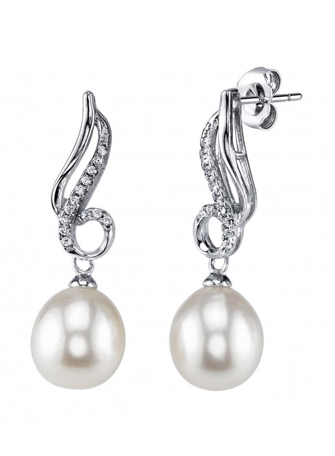 The Pearl Source 925 Sterling Silver Freshwater Cultured Pearl Earrings - Image 1
