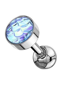 Flat Top Steel Cartilage Barbell Fish Scale Earrings