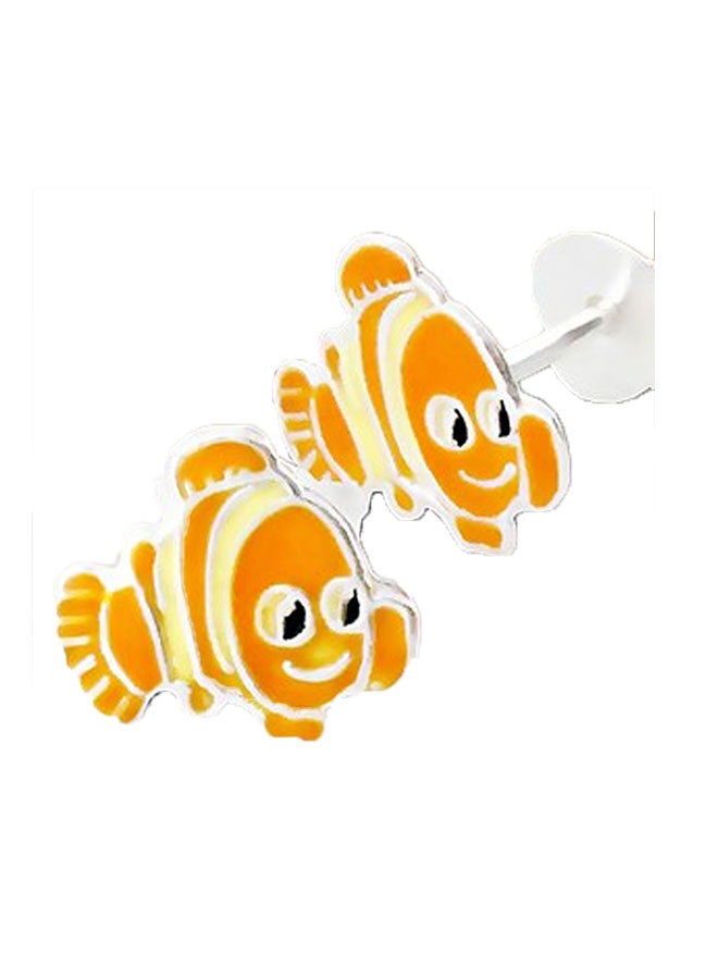 PTN Silver Jewelry 925 Sterling Silver Clown Fish Earrings 