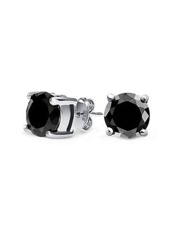 BLING JEWELRY 925 Sterling Silver Brilliant Cut Round Stud Earrings With Zirconia 