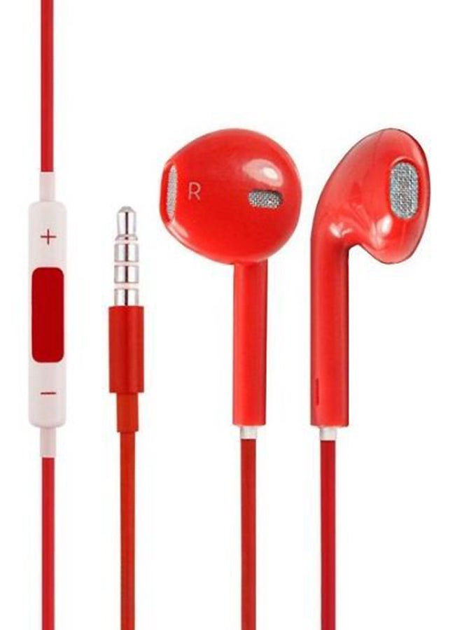 3.5 mm In-Ear Wired Headphone With Microphone Red 