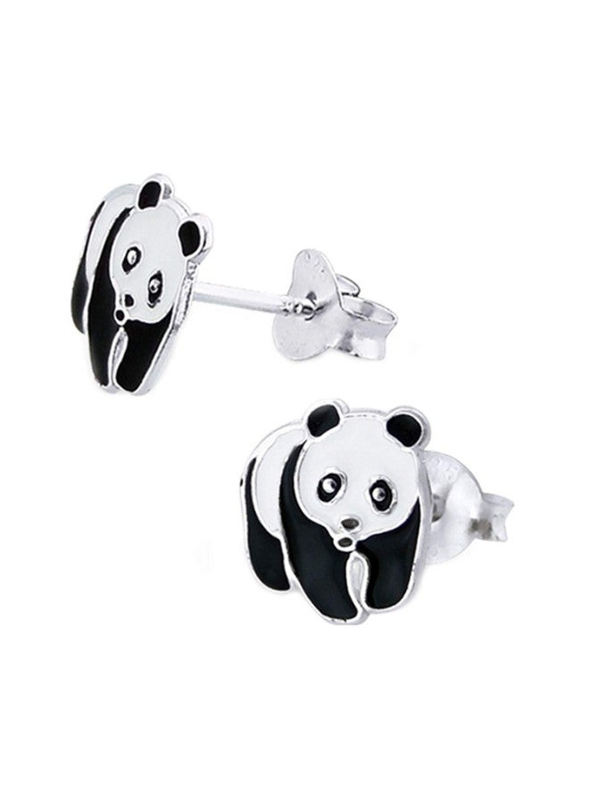 PTN Silver Jewelry - 925 Sterling Silver Panda Stud Earrings - Image 1