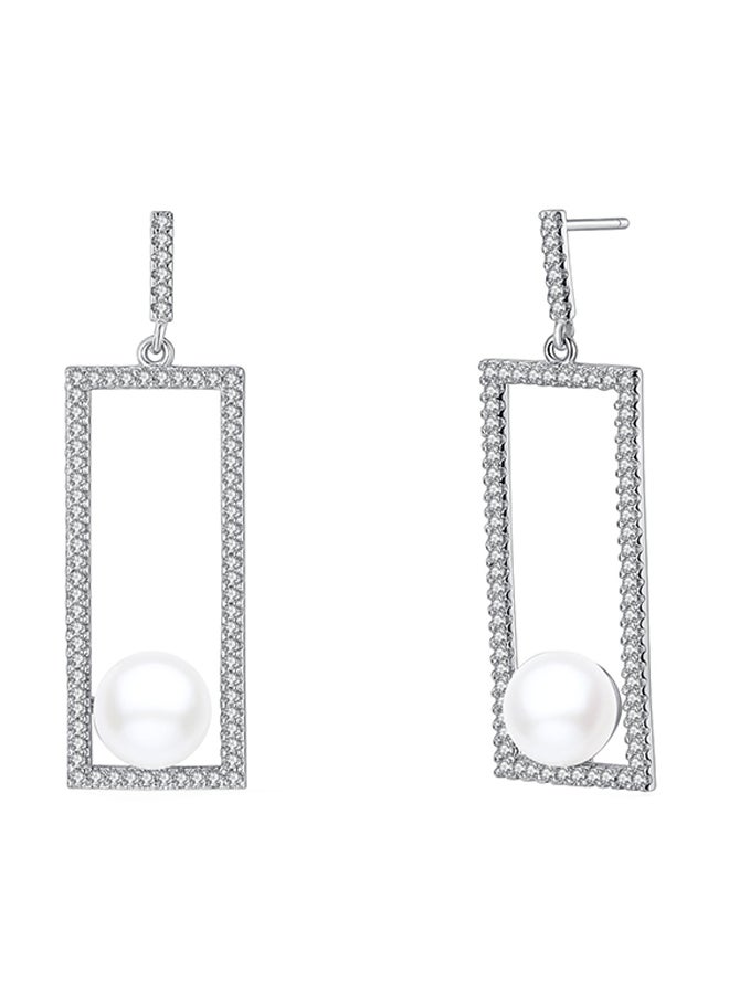 925 Sterling Silver Dangle Earrings With Cubic Zirconia And Pearl - v1553780063/N22128778A_1