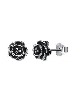 925 Sterling Silver Rose Flower Stud Earrings
