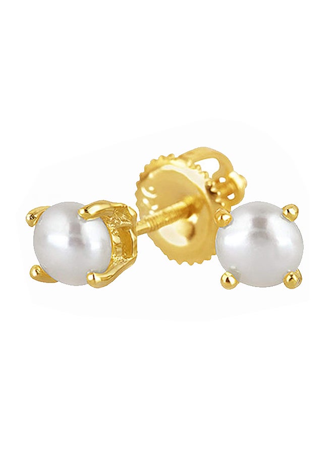 BLING JEWELRY - 925 Sterling Silver Freshwater Stud Earrings With Pearl - Image 1