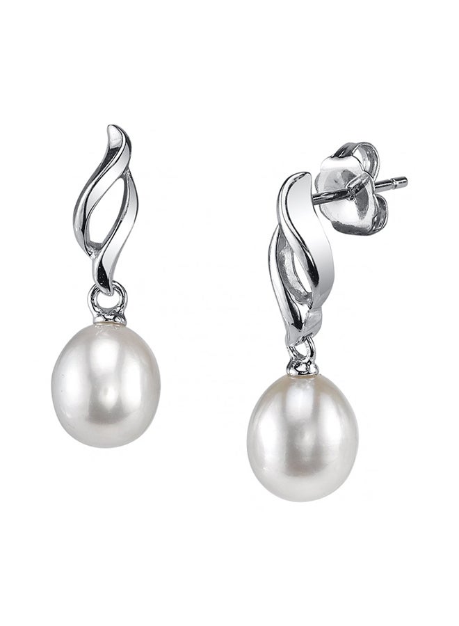 The Pearl Source - 925 Sterling Silver Freshwater Cultured Lora Earrings With Pearl - Image 1