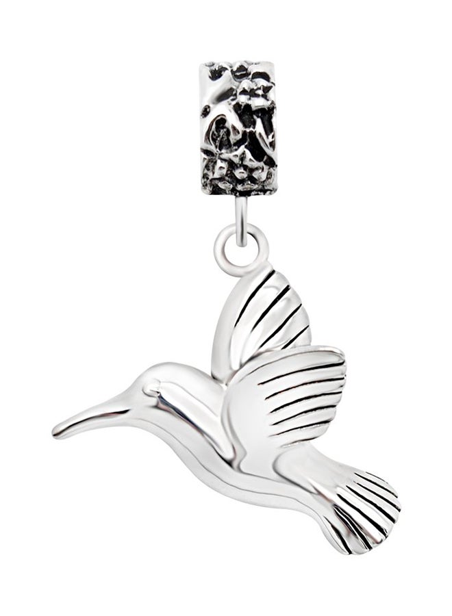 925 Sterling Silver Hummingbird Dangle Bead Charm Fit Bracelet