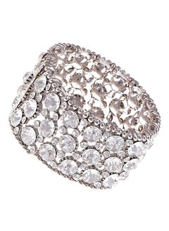 Silver Shiny Crystal Rhinestone Fashion Bracelet Bangle Cuff