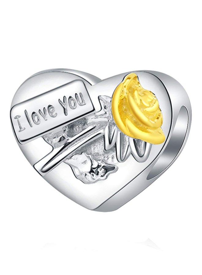 AMATOLOVE 925 Sterling Silver Gold Plated Rose Charms For Bracelets Anniversary Wedding Jewelry 